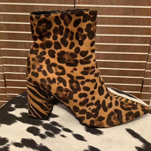 Shoes - Wild Style Animal Print Ankle Boots